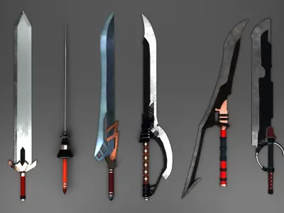 Sword Set For Games And VFX 3D model