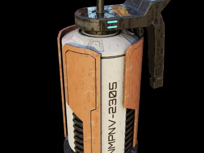 Game Ready Sci fi granade PBR Low-poly 3D model