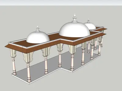 indian jodhpuri stone arch 3d moda Low-poly 3D model