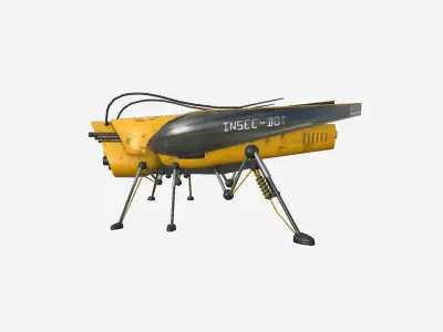 Insect Robot F06 Yellow - SciFi Character Design Low-poly 3D model