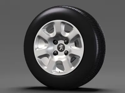 Peugeot Partner Van wheel 2017 3D model