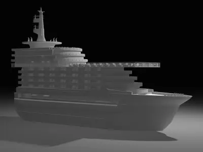 IMPRESSIVE 3D PASSENGER SHIP  Low-poly 3D model