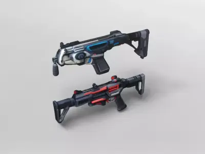 Futuristic Tactical Shotgun 3D Model 3D model
