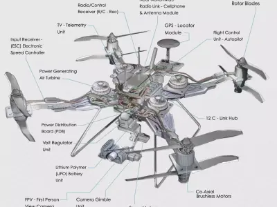 Long Range Drone Anatomy Design 3D model