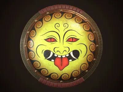 Hoplite Shield Gorgon 2 Low-poly 3D model