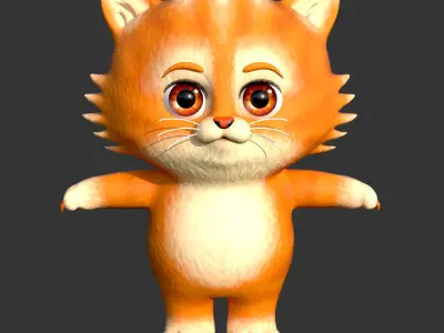 Cute Cat Low-poly 3D model