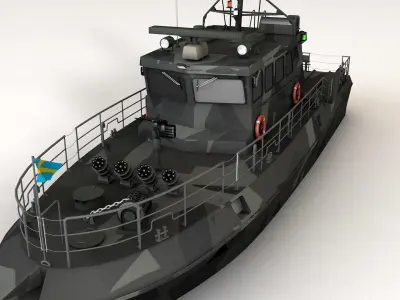 Military Patrol Boat 3D model Low-poly 3D model