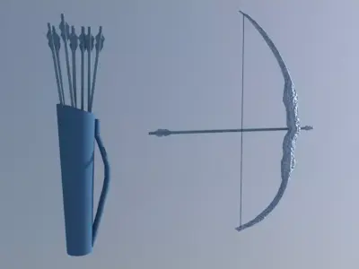 Ice Bow and Arrows Free low-poly 3D model