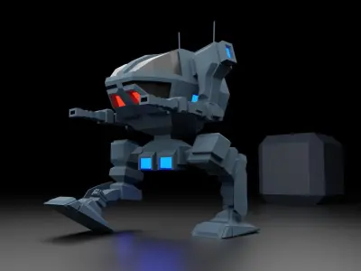 Mech Warrior - Walker - Termiwalker Mk1 Low-poly 3D model