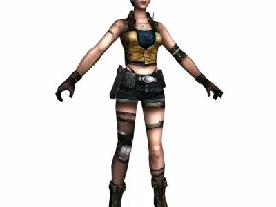 R2 Army Soldier Girl Low-poly 3D model