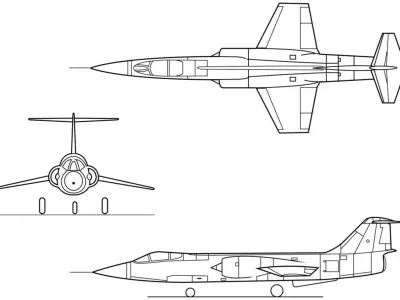 Lockheed F-104 Starfighter 3D print model