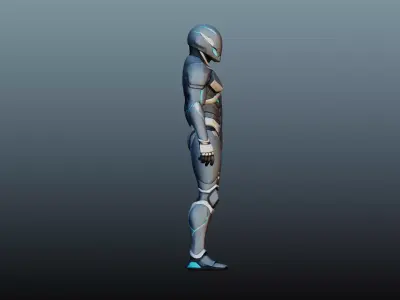 Robot soldier High-poly model KM-16 3D model