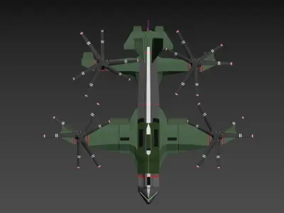 3D model of a futuristic aircraft  3D model