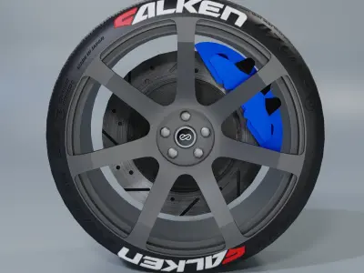 Enkei PF-07 Wheel Low-poly 3D model