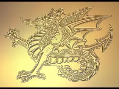 Dragon v3 Suitable for embossing Hot Foil Technique 3D model