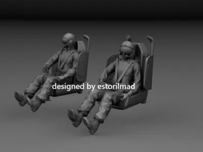 HELICOPTER PILOTS AND SEATS 3D print model