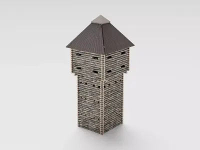 Medieval Tower Low-poly 3D model