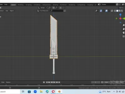 big fantasy sword Low-poly 3D model