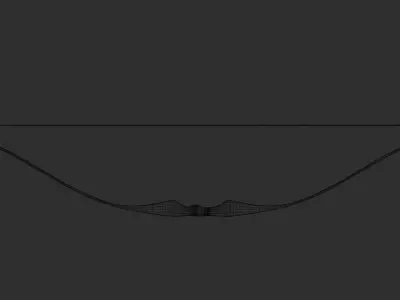 Traditional Recurve Bow and Arrow Low-poly 3D model