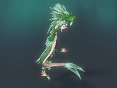 Chinese dragon loong Low-poly 3D model