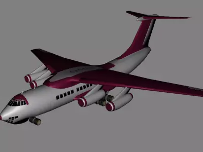 Passenger Plane Airbus Qatar Airways Low-poly 3D model