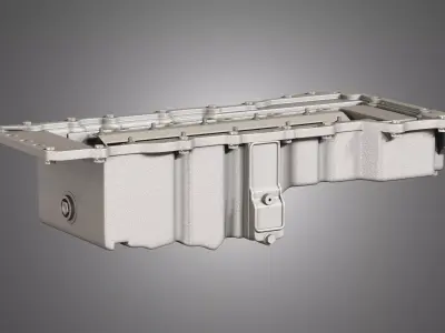 Oil Pan with Cover and Bolts 3D model