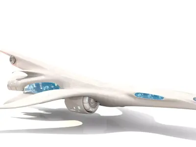 Aerodynamic spaceship 3D model
