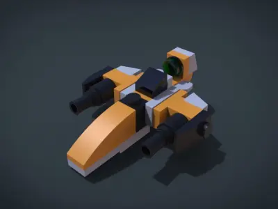 Ledgo SpaceShip Low-poly 3D model