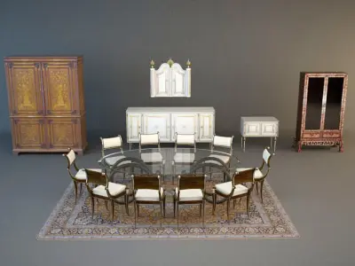 Antique Furniture Collection 3D model