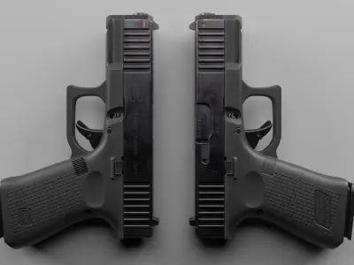 Glock 19 and Textures Low-poly 3D model