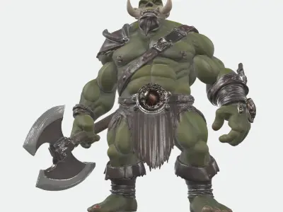 Stylized Orc Warrior Free low-poly 3D model