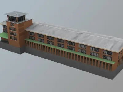 Airport Control Tower UDYZ KDP Low-poly 3D model