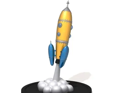Spaceship cartoon 02 3D model