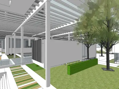 SU model of modern high-rise commercial office building 3D model