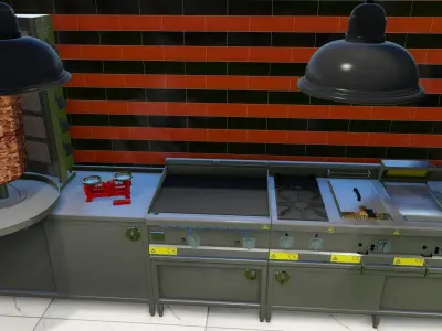 doner salonu endustriyel mutfak ekipmani 3D model