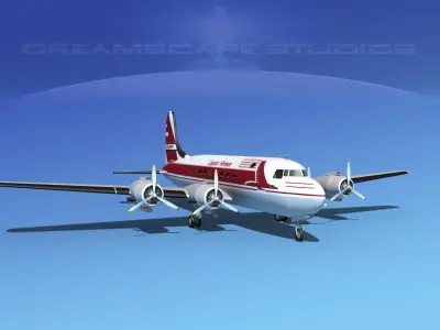 Douglas DC-4 Capitol Airlines 3D model