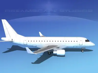Embraer E-170 LP SS Low-poly 3D model