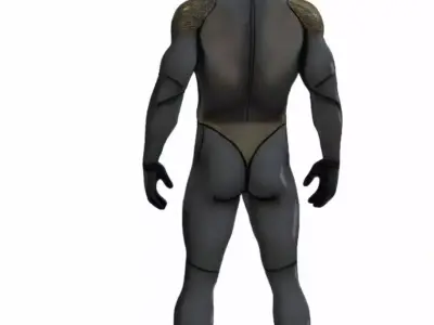 Futuristic Sci-Fi Male Hero Full Body Action Character Low-poly 3D model