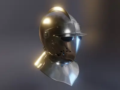 High Poly Medieval Helmet Pack 3D model