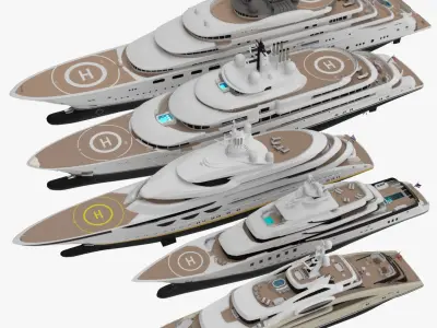 Collection Yacht Bay Three 3D model