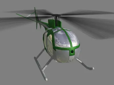 Hughes500 V4 Helicopter Low-poly 3D model