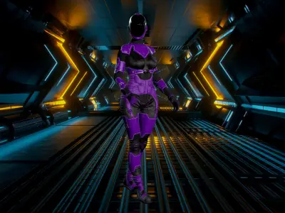 Space girls Low-poly 3D model