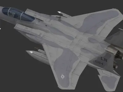 F15 C fighter jet - fighter jet Low-poly 3D model
