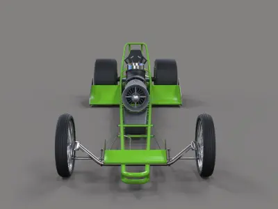 Front engine jet dragster 3D model