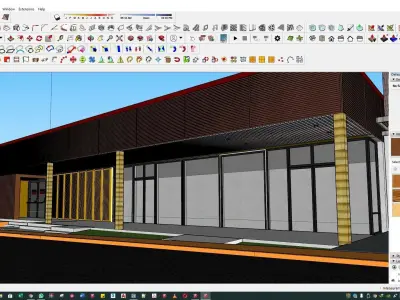 shops front redesign sketchup model with lumion 3D model