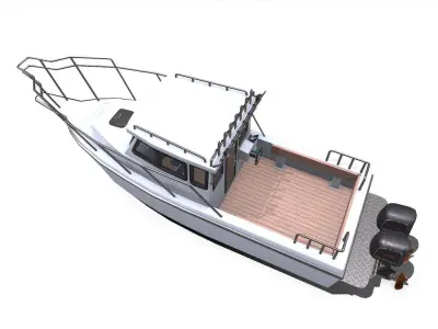 Small Fishing Boat Low-poly PBR Low-poly 3D model