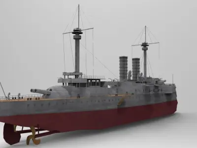 Barbaros Battleship 3D Model 3D model