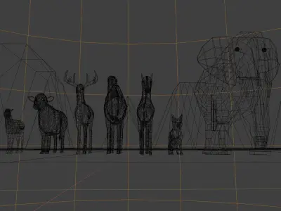 Animal Collection 3D lowpay 3D Low-poly 3D model