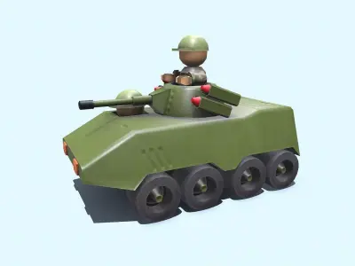 Toy Tank Low-poly PBR Free low-poly 3D model