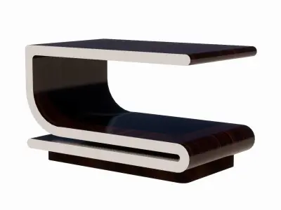 Curved Wood Table 3D model